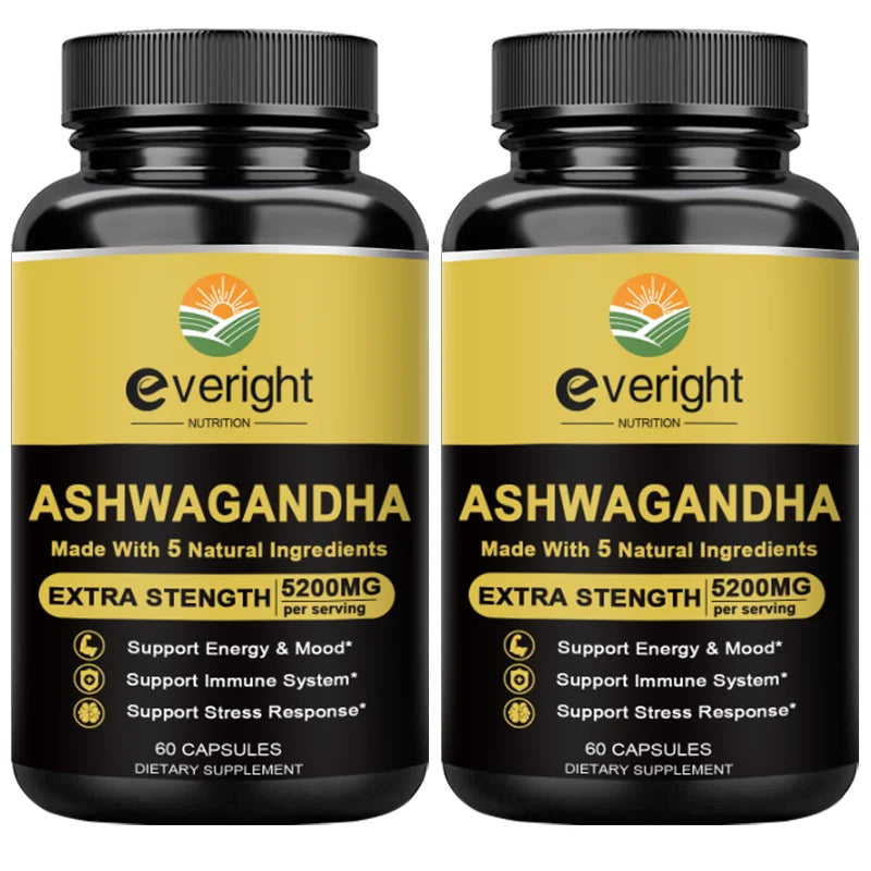 Ashwagandha Extract Capsules,Natural Health Support,5 in 1 Premium Formula Nutrition Supplement,Stress Relief and Energy Support