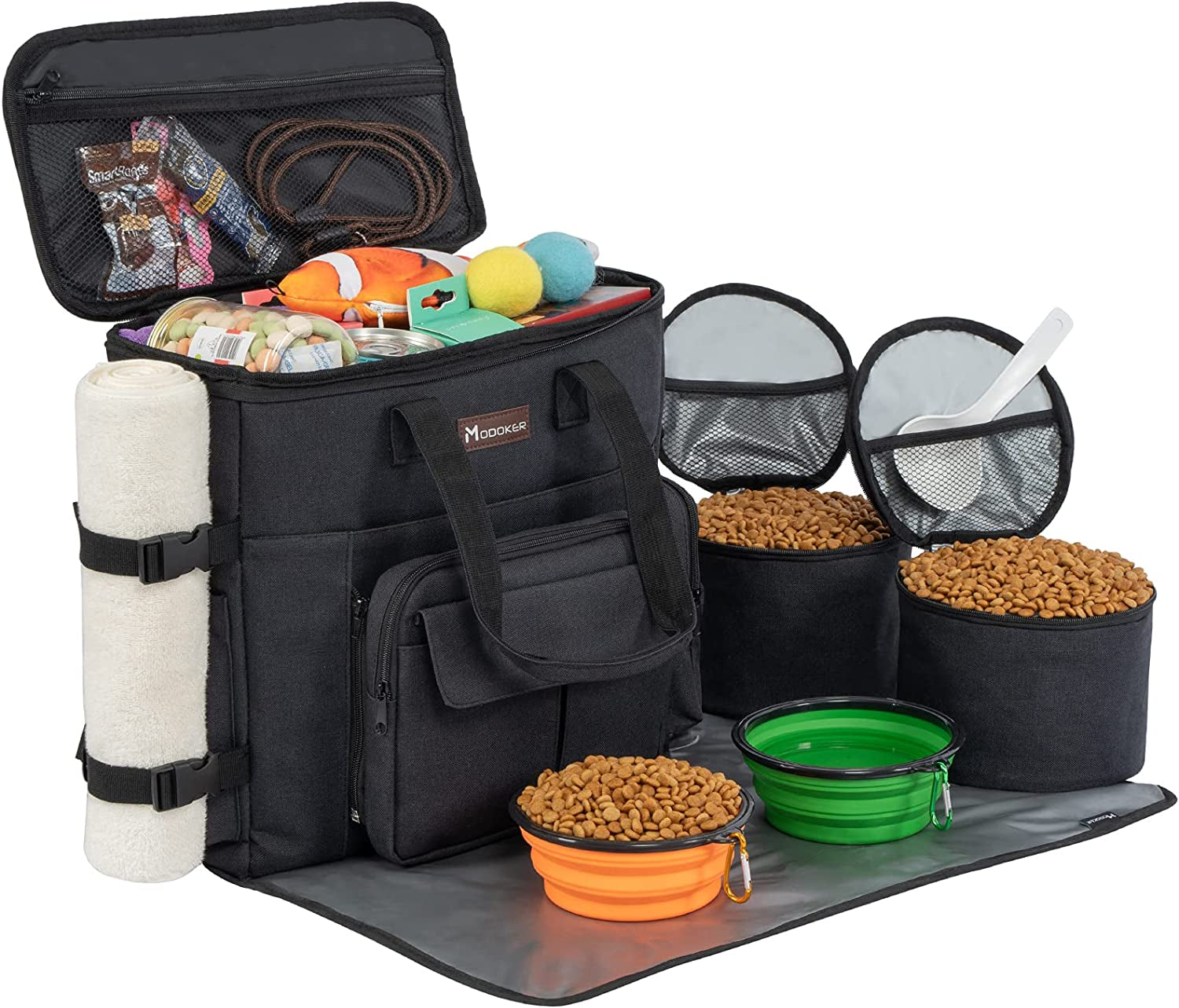 Pet Travel Bag with 2 Collapsible Bowls