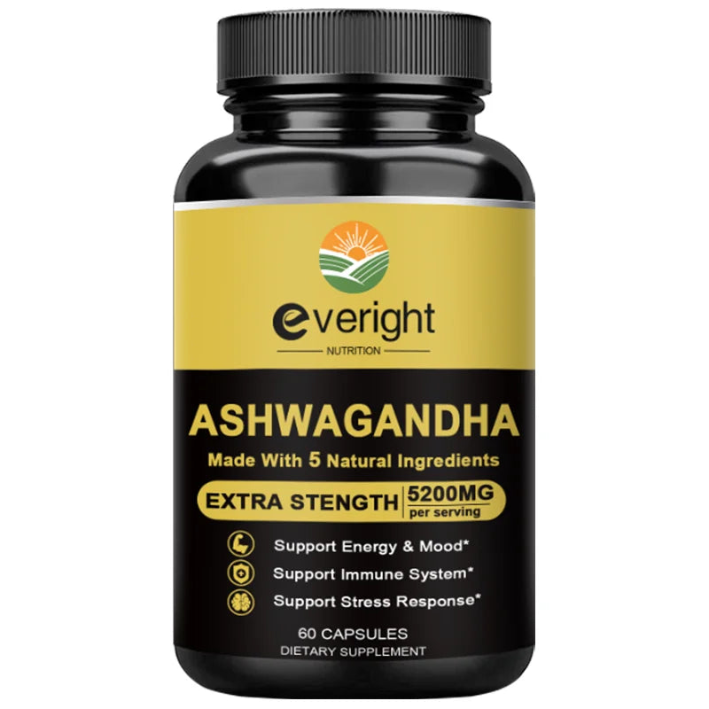 Ashwagandha Extract Capsules,Natural Health Support,5 in 1 Premium Formula Nutrition Supplement,Stress Relief and Energy Support