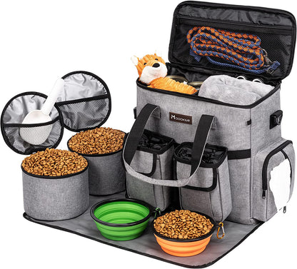 Pet Travel Bag with 2 Collapsible Bowls