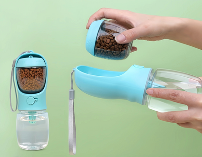 Dog Water Bottle with Food Container