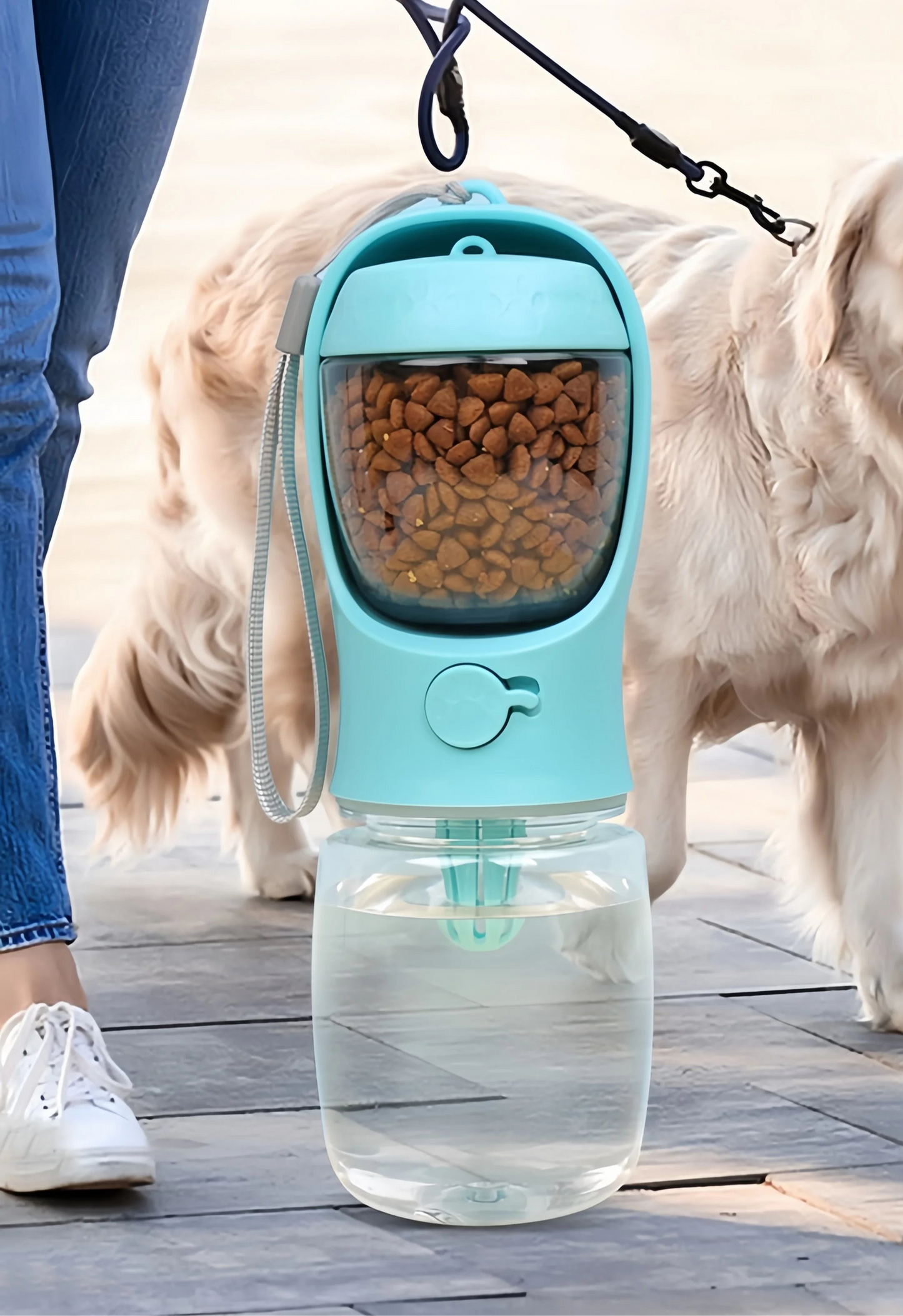 Dog Water Bottle with Food Container