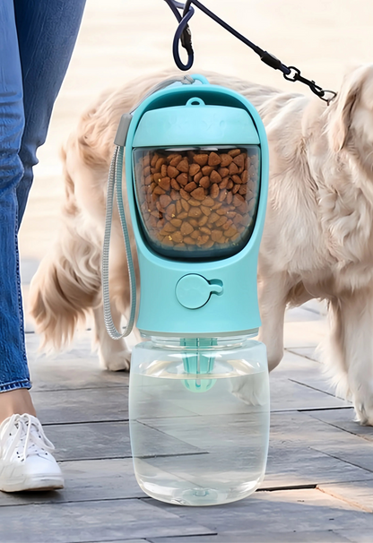 Dog Water Bottle with Food Container