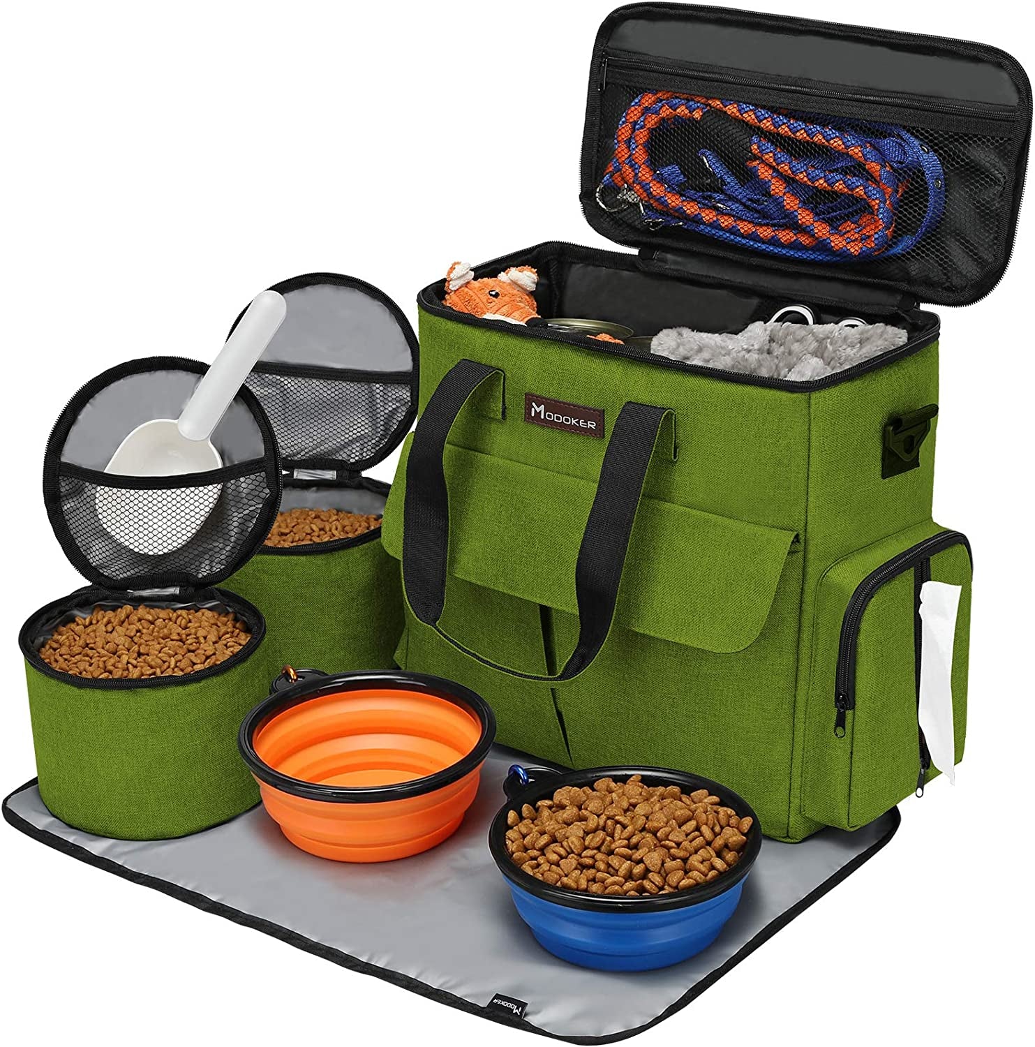 Pet Travel Bag with 2 Collapsible Bowls